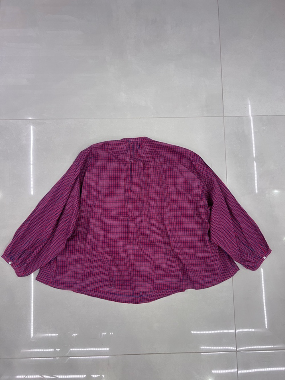 Doen Women's Red Jane Checked Cotton-voile Blouse - Picture 8 of 8